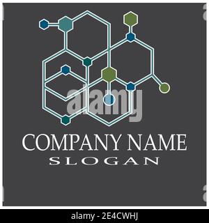 Molekül Symbol logo template Vector Illustration Design Stock Vektor