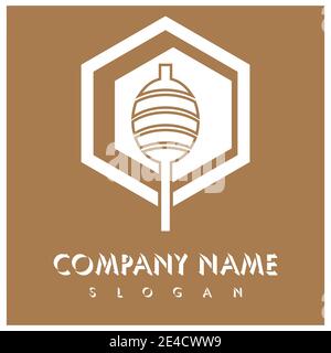 Honig Logo Vorlage Design Vektor Design Konzept Symbol Stock Vektor