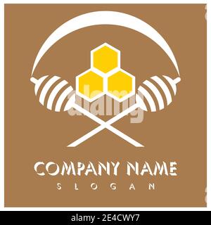 Honig Logo Vorlage Design Vektor Design Konzept Symbol Stock Vektor