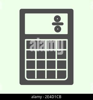 Symbol für den Taschenrechner. Büro Rechenmaschine Glyph Stil Piktogramm auf weißem Hintergrund. Business elektronische mathematische Gerät für die Abrechnung für mobile Stock Vektor