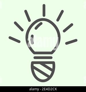 Symbol für die Linie der Glühlampe. Innovation oder Idee elektrische Lampe mit leuchtenden Umriss Stil Piktogramm auf weißem Hintergrund. Forschung und Technologie sind Zeichen dafür Stock Vektor