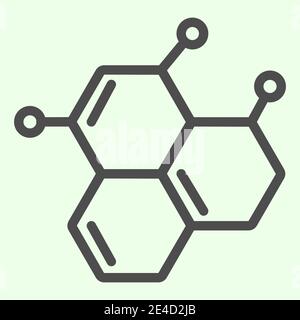 Symbol für chemische Formel-Linie. Atomare Struktur und Moleküle umreißen Stil Piktogramm auf weißem Hintergrund. Wissenschaft und Bildung Zeichen für mobiles Konzept Stock Vektor
