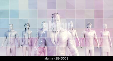 Integriertes System Data Platform Management Konzept Kunst Stockfoto