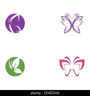 Set Schönheit Schmetterling Vektor-Symbol-Design Stock Vektor