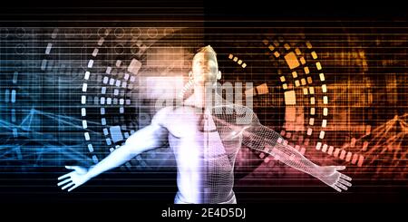 Medizintechnik-Netzwerkkonzept für Services und Lösungen Stockfoto