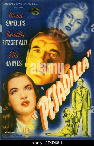 GEORGE SANDERS GERALDINE FITZGERALD und ELLA RAINES in DER SELTSAMEN AFFÄRE DES ONKELS HARRY 1945 Regisseur ROBERT SIODMAK Produzent Joan Harrison Charles K. Feldman Group / Universal Pictures Stockfoto