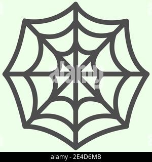 Spinnennetz-Symbol. Spooky Spinne Netz Umriss Stil Piktogramm auf weißem Hintergrund. Halloween Zauberschild für mobiles Konzept und Webdesign. Vektor Stock Vektor