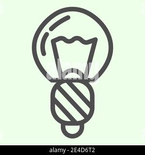 Symbol für die Linie der Glühlampe. Electric Illumination Halogenlampe Outline Stil Piktogramm auf weißem Hintergrund. Bau- und Gebäudeschilder für mobile Geräte Stock Vektor