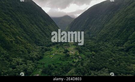 Waipio Valley Suche Zeichen auf Hawaii Big Island Stockfoto