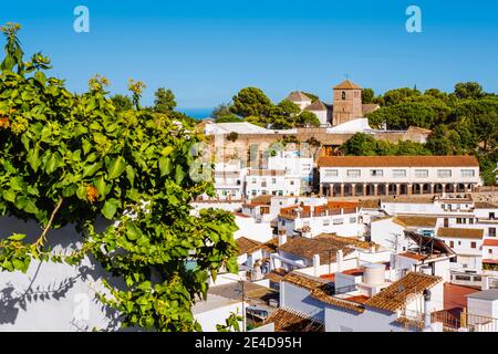 Typisch weißes Dorf Mijas. Costa del Sol, Provinz Malaga. Andalusien, Südspanien Europa Stockfoto