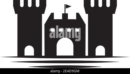 Fort Gebäude Logo Design Vektor Vorlage Stock Vektor