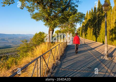 Promenade der Mauern, Baeza, UNESCO-Weltkulturerbe. Jaen Provinz, Andalusien, Südspanien Europa Stockfoto