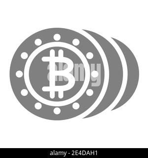 Münzen fest Symbol. Kryptowährung Vektor-Illustration isoliert auf weiß. Bitcoins Glyph Stil Design, für Web und App entwickelt. Eps 10. Stock Vektor