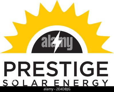 Solar Energy Logo Design Vektor Vorlage Stock Vektor