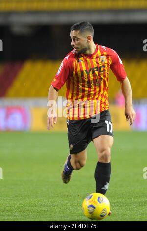 Benevento, Italien. Januar 2021. Benevento, Italien, Ciro Vigorito Stadion, 22. Januar 2021, Gianluca Caprari (Benevento Calcio) während Benevento Calcio vs Torino FC - Italienische Fußball Serie A Spiel Credit: Renato Olimpio/LPS/ZUMA Wire/Alamy Live News Stockfoto