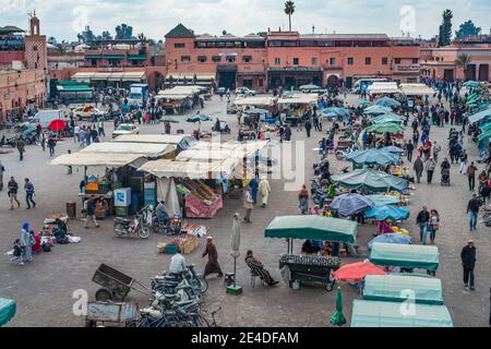 Marrakech Souk & Jemaa el-Fnaa Platz und Marktplatz in Marrakesch Medina Viertel, Stockfoto