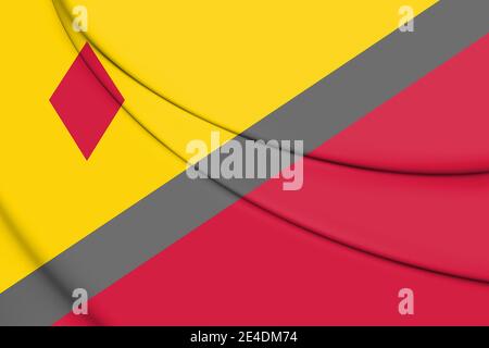 3D Flagge von Stein (Limburg), Niederlande. 3D-Illustration. Stockfoto