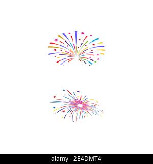 Fireworks Logo Vorlage Vektor Symbol Natur Stock Vektor