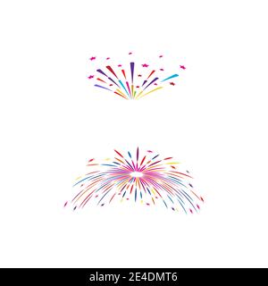 Fireworks Logo Vorlage Vektor Symbol Natur Stock Vektor