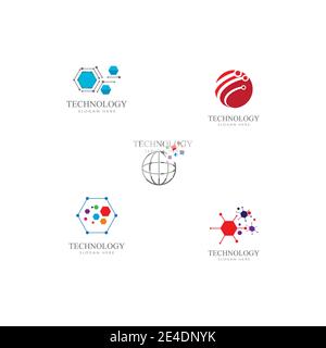 Set Technologie, Computer, Daten und Innovation Logo Design Stock Vektor