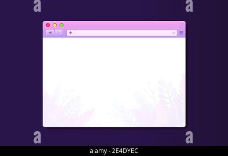 Natur Landing Page, Design Internet Browser Vorlage. Windows-Frame-Suche, Webseite. Vektorgrafik. Stock Vektor