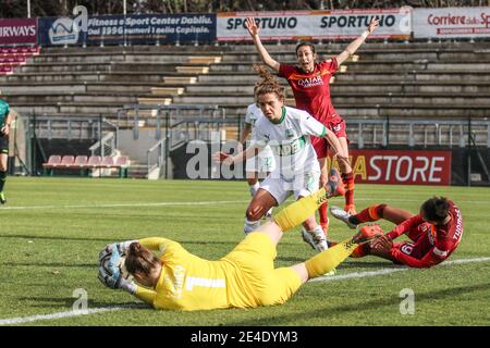 Rom, Italien. Januar 2021. Rom, Italien, Tre Fontane Stadion, 23. Januar 2021, Parade Diede Lemey (Sassuolo) während AS Roma vs US Sassuolo - Italienischer Fußball Serie A Frauenspiel Kredit: Simona Scarano/LPS/ZUMA Wire/Alamy Live News Stockfoto