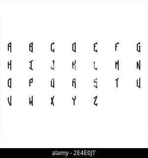 Hex-Monogramm-Schriftart Stock Vektor