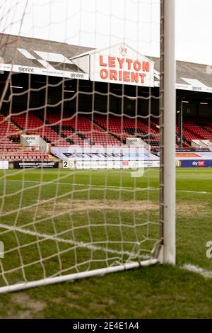 LONDON, ENGLAND. 23. JANUAR: Ein allgemeiner Blick in das Stadion ist vor dem Sky Bet League 2 Spiel zwischen Leyton Orient und Forest Green Rovers im Matchroom Stadium, London am Samstag, 23. Januar 2021, zu sehen. (Quelle: Juan Gasparini, Mi News) Stockfoto