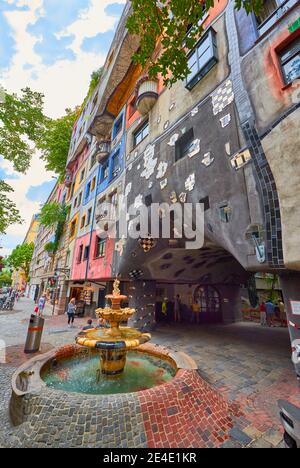 Hundertwasserhaus in Wien, Österreich Stockfoto