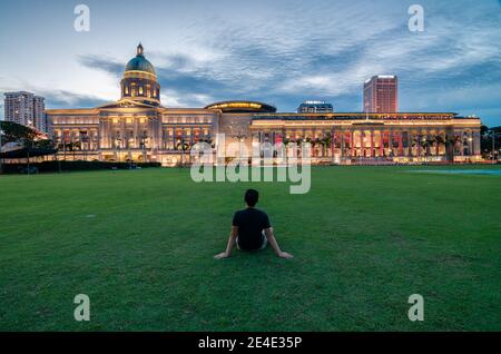 National Gallery Singapore, Kunstgalerie im Zentrum von Singapur. Es übersee die weltweit größte öffentliche Sammlung von Singapur. Stockfoto