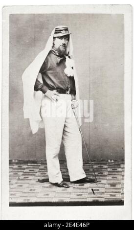 Vintage 19. Jahrhundert Foto: Giuseppe Maria Garibaldi war ein italienischer General, Patriot und Republikaner. Er trug zur Vereinigung Italiens und zur Gründung des Königreichs Italien bei. Stockfoto