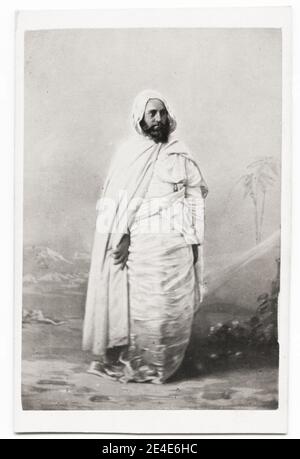 Vintage 19. Jahrhundert Foto: Abdelkader ibn Muhieddine (6. September 1808 – 26. Mai 1883; Arabisch: عبد القادر ابن محيي الدين ʿAbd al-Qādir ibn Muḥy al-dīn), bekannt als der Emir Abdelkader oder Abdelkader El Hassani El Djazairi, war ein algerischer religiöser und militärischer Führer. Stockfoto