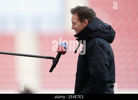 Stadt Mainz, Deutschland. 23. Jan, 2021. firo: 23.01.2021 Fußball: 1. Bundesliga, Saison 2020/21 FSV Mainz - RB Leipzig Trainer Julian Nagelsmann (Leipzig), Interview Quelle: Thorsten Wagner/Witters/POOL/via firoportphoto / Verwendung weltweit/dpa/Alamy Live News Stockfoto