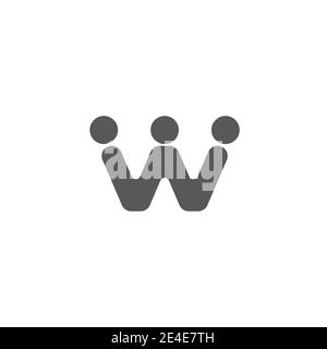 W Schreiben Logo Template Vector Illustration Design Stock Vektor