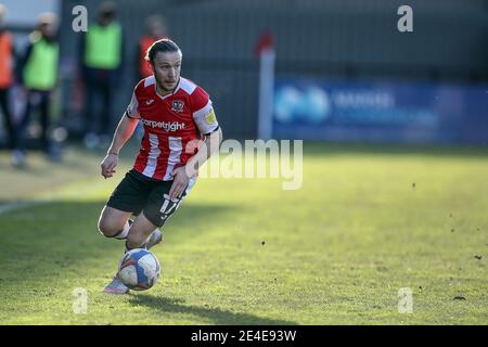 Exeter, Großbritannien. Januar 2021. Matt Jay von Exeter City beim Sky Bet League 2 Behind Closed Doors Match zwischen Exeter City und Stevenage im St James' Park, Exeter, England am 23. Januar 2021. Foto von Dave Peters/Prime Media Images. Kredit: Prime Media Images/Alamy Live Nachrichten Stockfoto