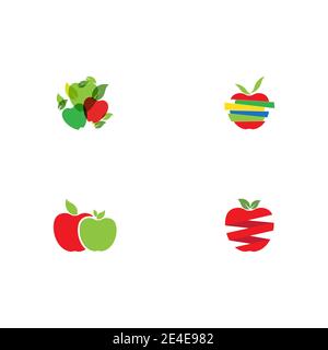 Festlegen von Apple Vektorgrafik Design Symbol Logo Vorlage Stock Vektor