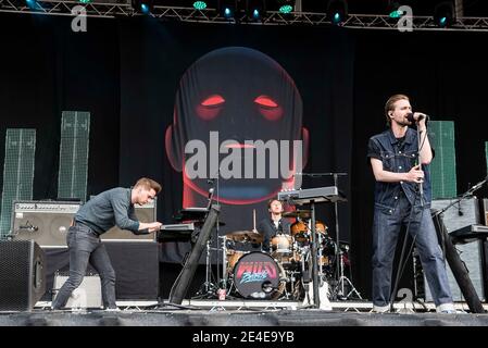 Wild Beasts spielen live auf der Bühne beim Common People Festival, Southampton Common, Southampton. Stockfoto