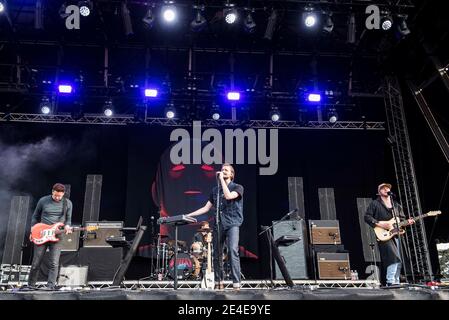 Wild Beasts spielen live auf der Bühne beim Common People Festival, Southampton Common, Southampton. Stockfoto