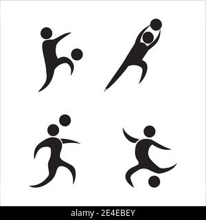 Eine Reihe von vektoriellen Fußballspielern Stock Vektor