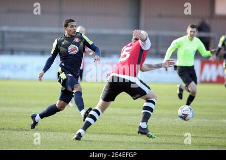 Exeter, Großbritannien. Januar 2021. Luther James-Wildin von Stevenage während des Sky Bet League 2 hinter verschlossenen Türen-Spiels zwischen Exeter City und Stevenage im St James' Park, Exeter, England am 23. Januar 2021. Foto von Dave Peters/Prime Media Images. Kredit: Prime Media Images/Alamy Live Nachrichten Stockfoto