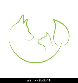 Hund, Katze, Tierarzt, Logo Stock Vektor