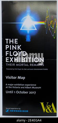 Besucherkarte für die Pink Floyd Exhibition: The Mortal Remains im Victoria & Albert Museum London England UK 16. September 2017 Stockfoto