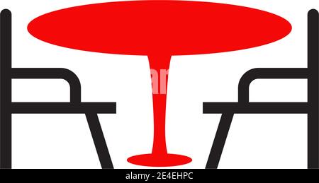 Möbelfirma Logo Design mit Verwendung Tisch und Stuhl Symbol Designvorlage Stock Vektor