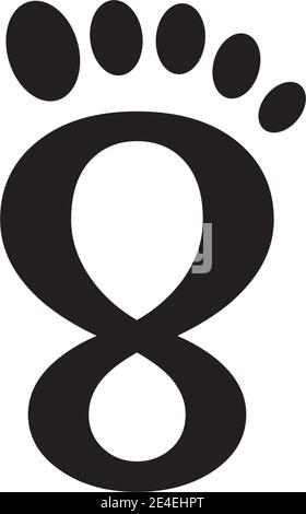 Palm Fuß Symbol Logo Design Inspiration Vektor Vorlage Stock Vektor