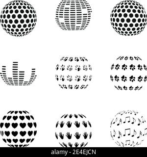 Designelemente, Kollektion, abstrakte Sphäre Stock Vektor