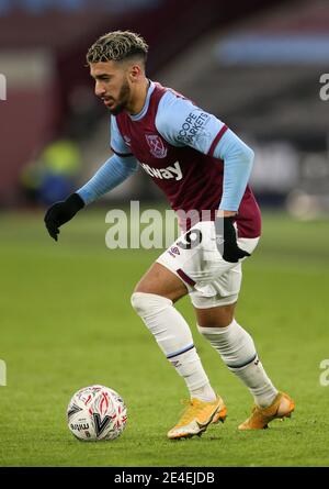 West Ham United sagte Benrahma während des vierten Runde des Emirates FA Cup im London Stadium, London. Bilddatum: Samstag, 23. Januar 2021. Stockfoto