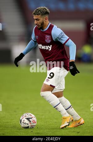 West Ham United sagte Benrahma während des vierten Runde des Emirates FA Cup im London Stadium, London. Bilddatum: Samstag, 23. Januar 2021. Stockfoto