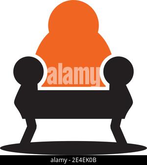 Möbelfirma Logo Design mit Verwendung Tisch und Stuhl Symbol Designvorlage Stock Vektor