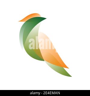 Vektorvogel im Gradienten-Stil. Digitale Kunst Stock Vektor