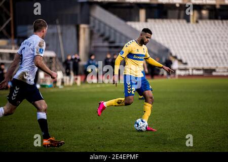 Aarhus, Dänemark. Januar 2021. Anis Slimane (25) aus Broendby, WENN er während eines Testmatches zwischen Aarhus GF und Broendby IF im Ceres Park in Aarhus gesehen wurde. (Foto Kredit: Gonzales Foto/Alamy Live News Stockfoto